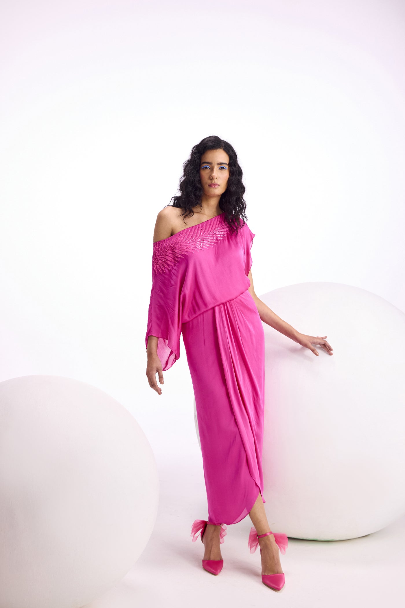 Namrata Joshipura Fern One Off Shoulder Dress indian designer wear online shopping melange singapore