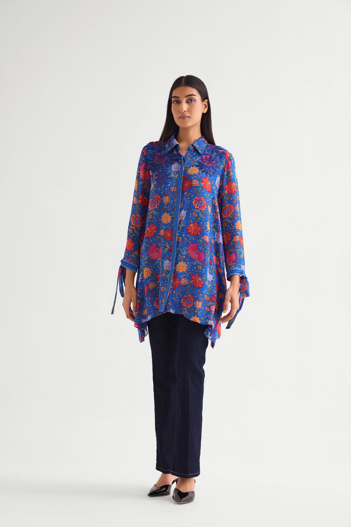Namrata Joshipura Floret Boxy Shirt Tunic indian designer wear online shopping melange singapore