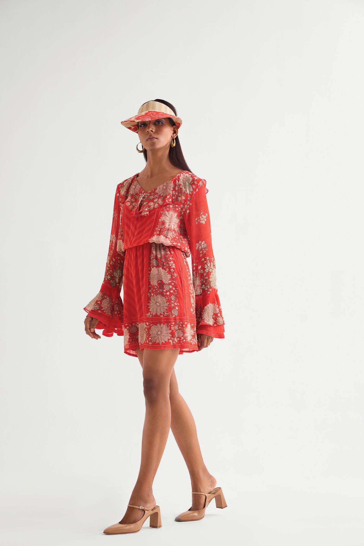 Namrata Joshipura Floret Frill Sleeve Romper indian designer wear online shopping melange singapore
