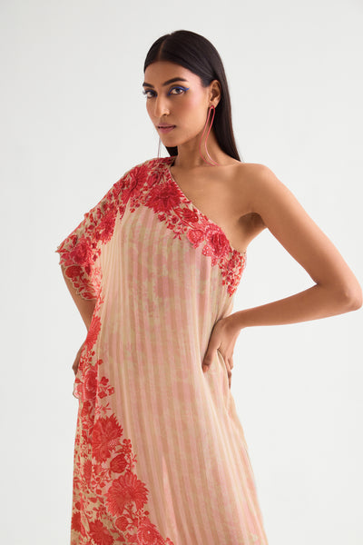 Namrata Joshipura Floret One Offshoulder Jumpsuit indian designer wear online shopping melange singapore