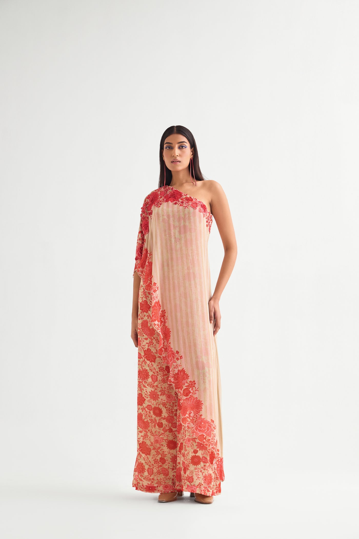 Namrata Joshipura Floret One Offshoulder Jumpsuit indian designer wear online shopping melange singapore