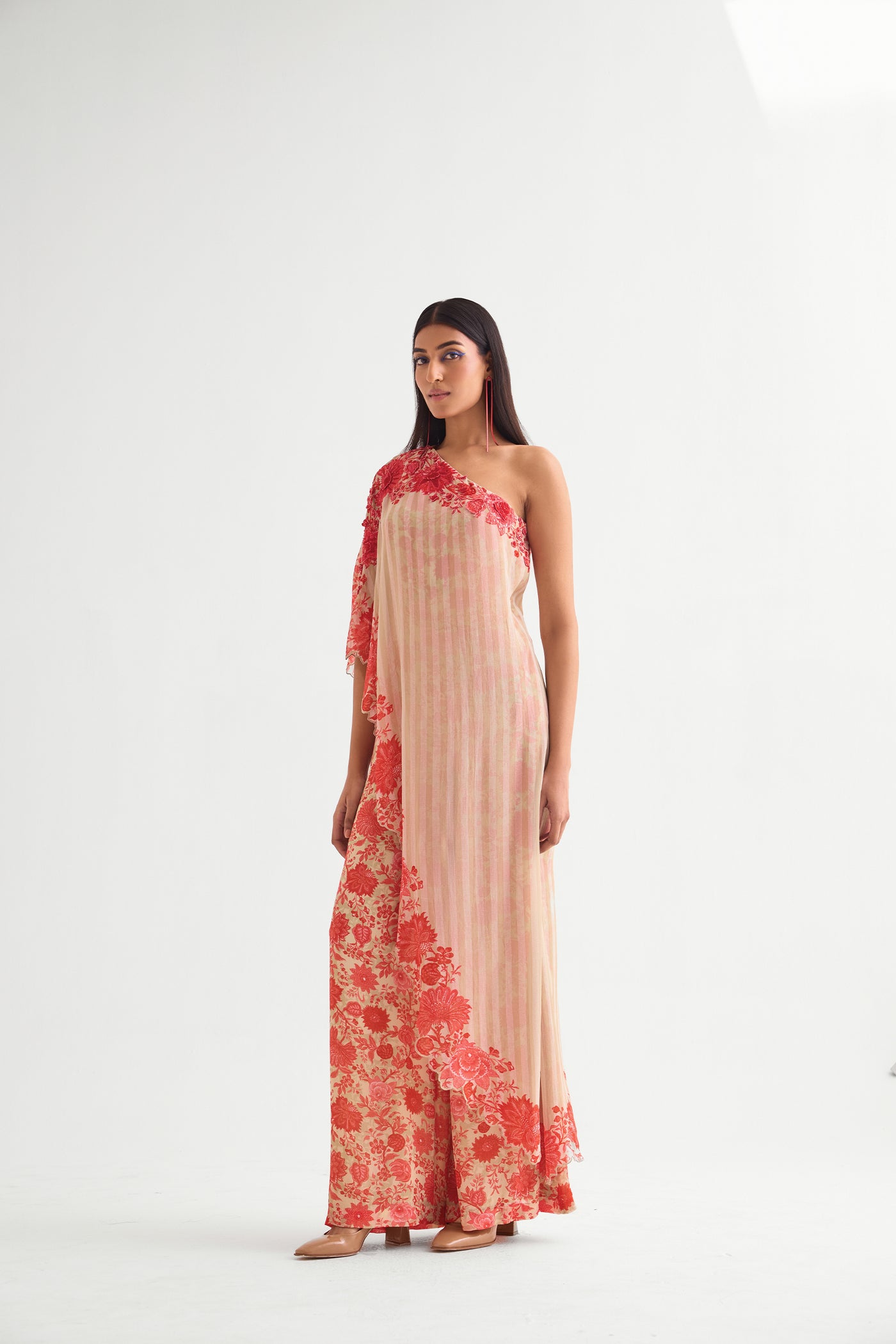 Namrata Joshipura Floret One Offshoulder Jumpsuit indian designer wear online shopping melange singapore