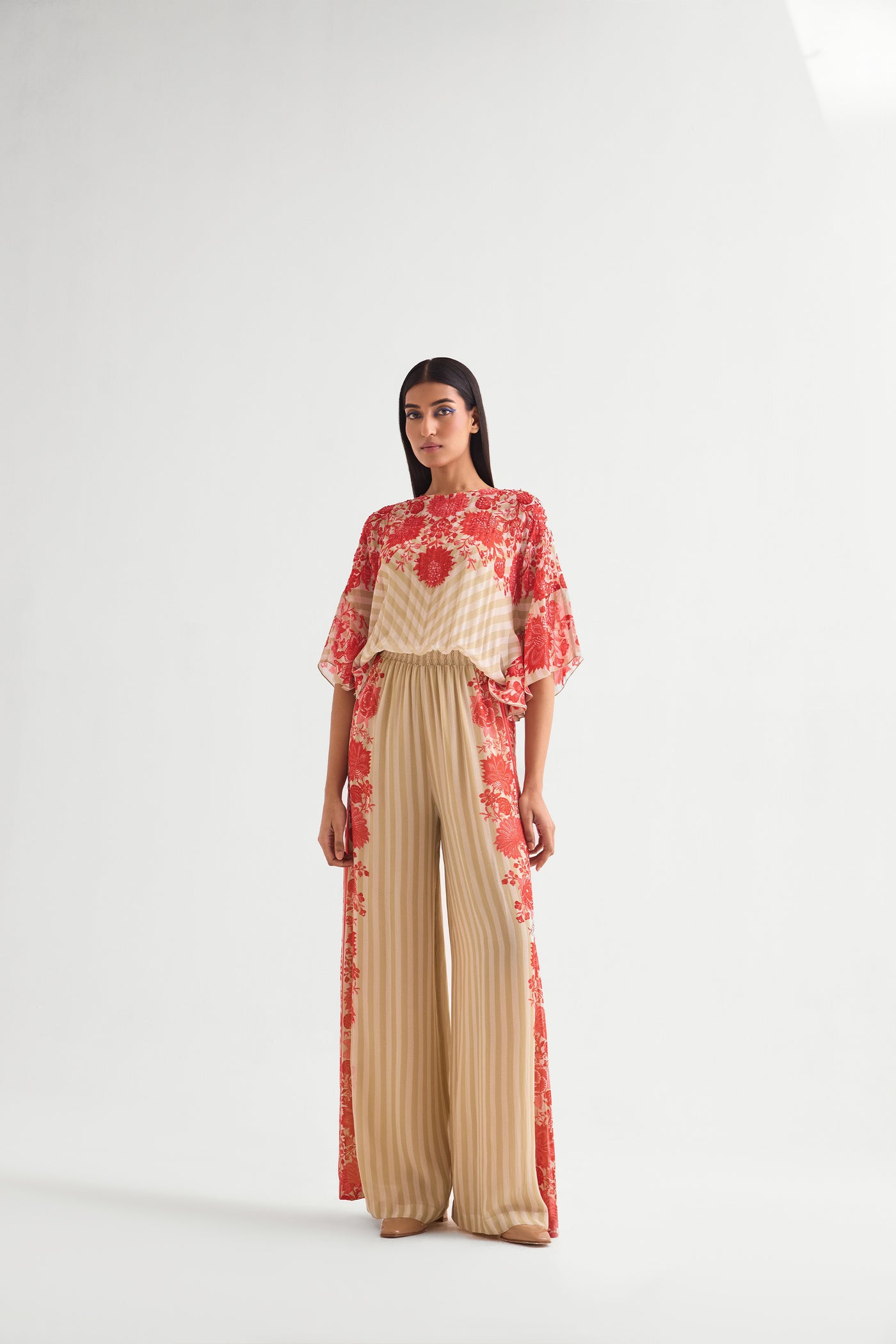 Namrata Joshipura Floret Side Frill Jumpsuit indian designer wear online shopping melange singapore