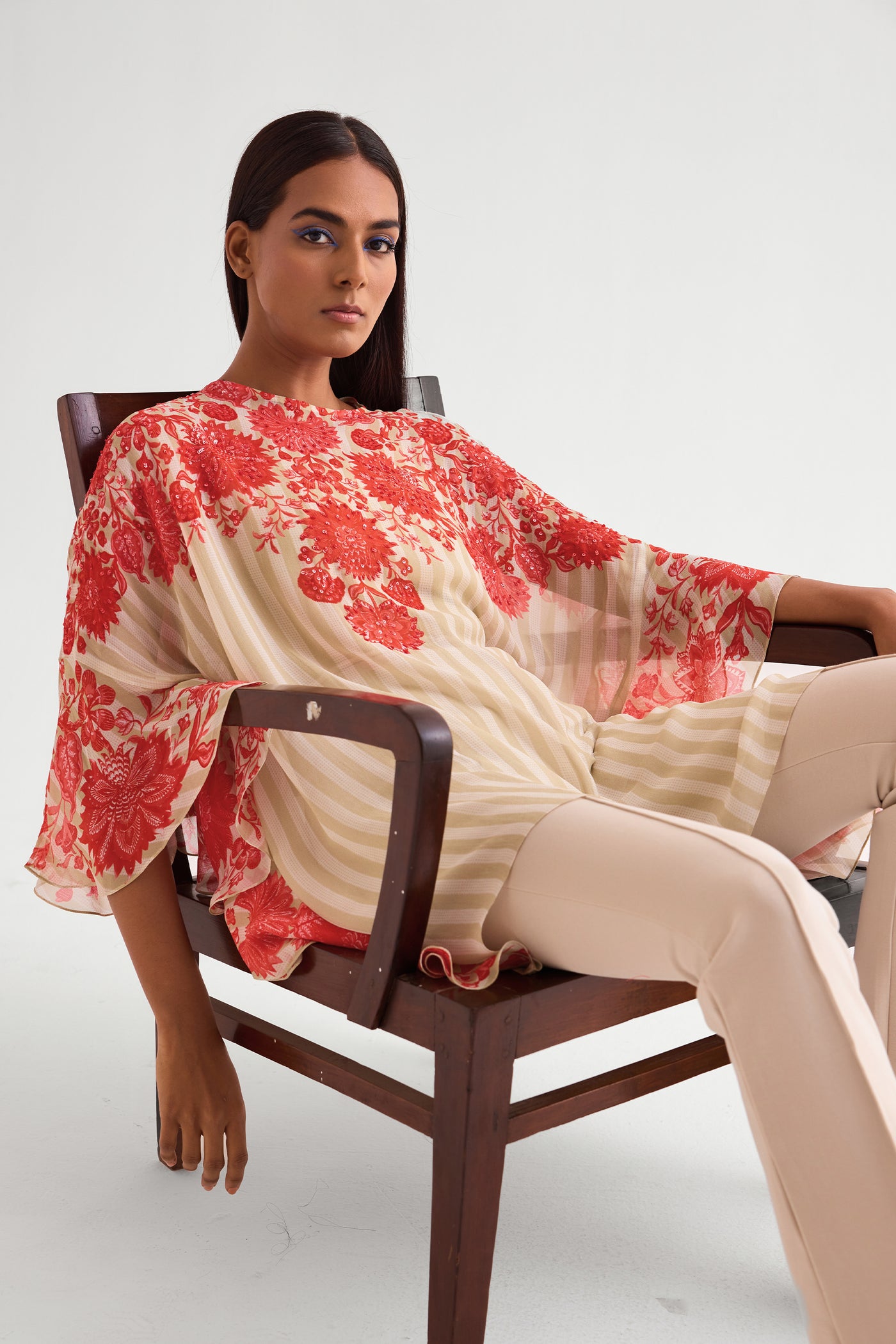 Namrata Joshipura Floret Side Frill Tunic indian designer wear online shopping melange singapore
