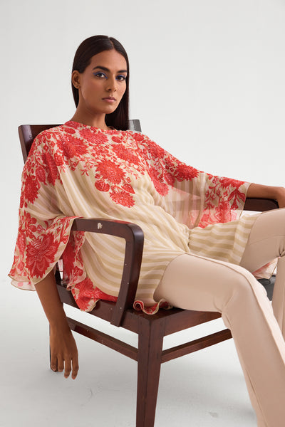 Namrata Joshipura Floret Side Frill Tunic indian designer wear online shopping melange singapore