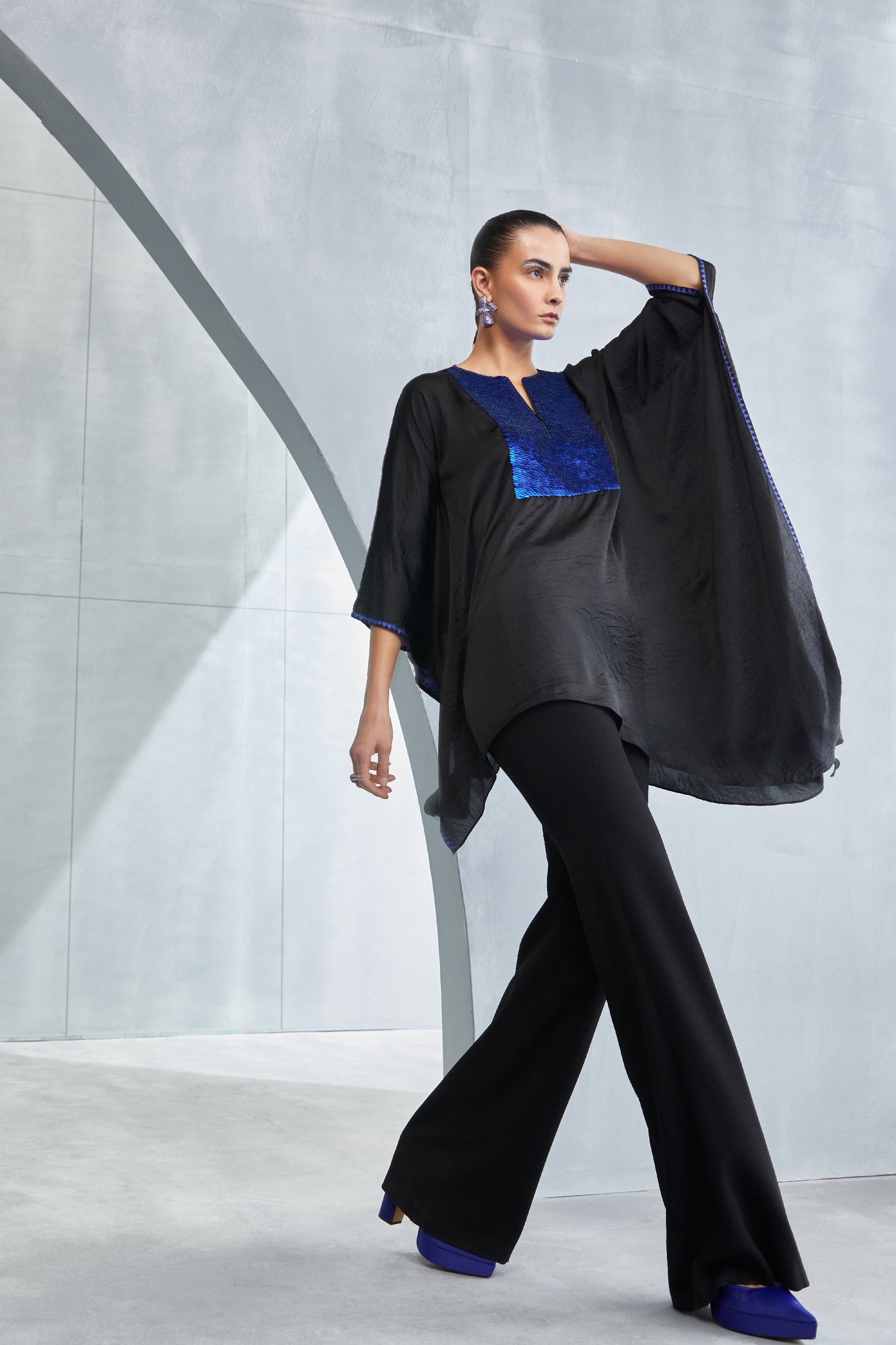 Namrata Joshipura Fox Tail Asymmetric Tunic Indian designer wear online shopping melange singapore