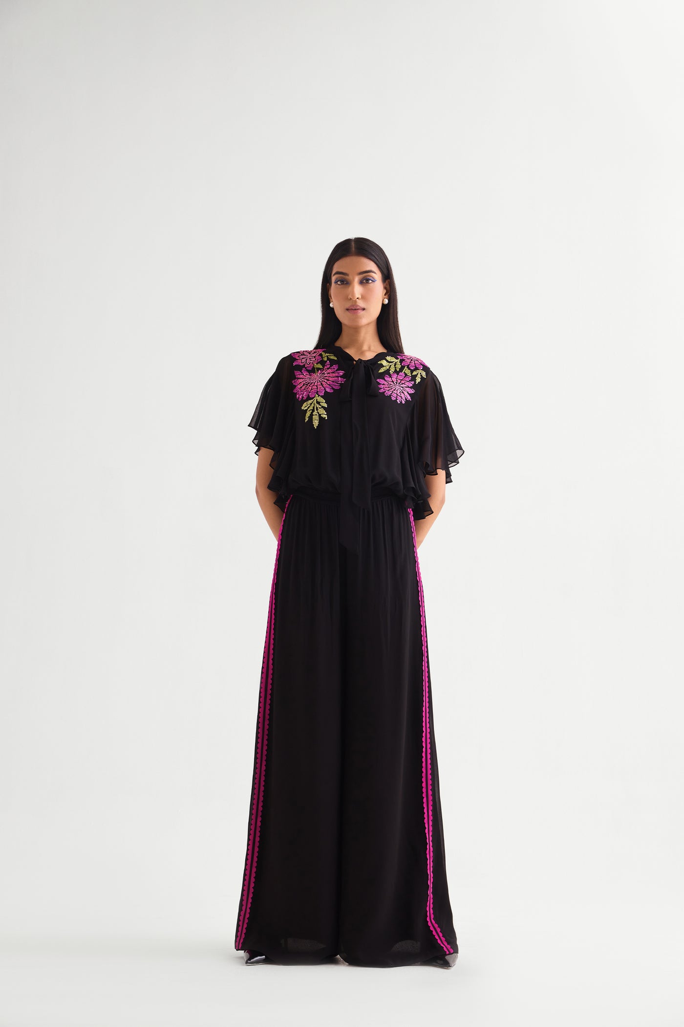Namrata Joshipura Gloria Side Frill Boxy Jumpsuit indian designer wear online shopping melange singapore
