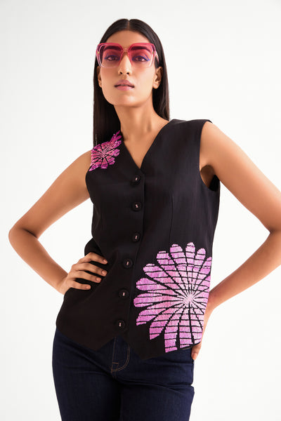Namrata Joshipura Gloria Sleeveless Jacket Vest indian designer wear online shopping melange singapore