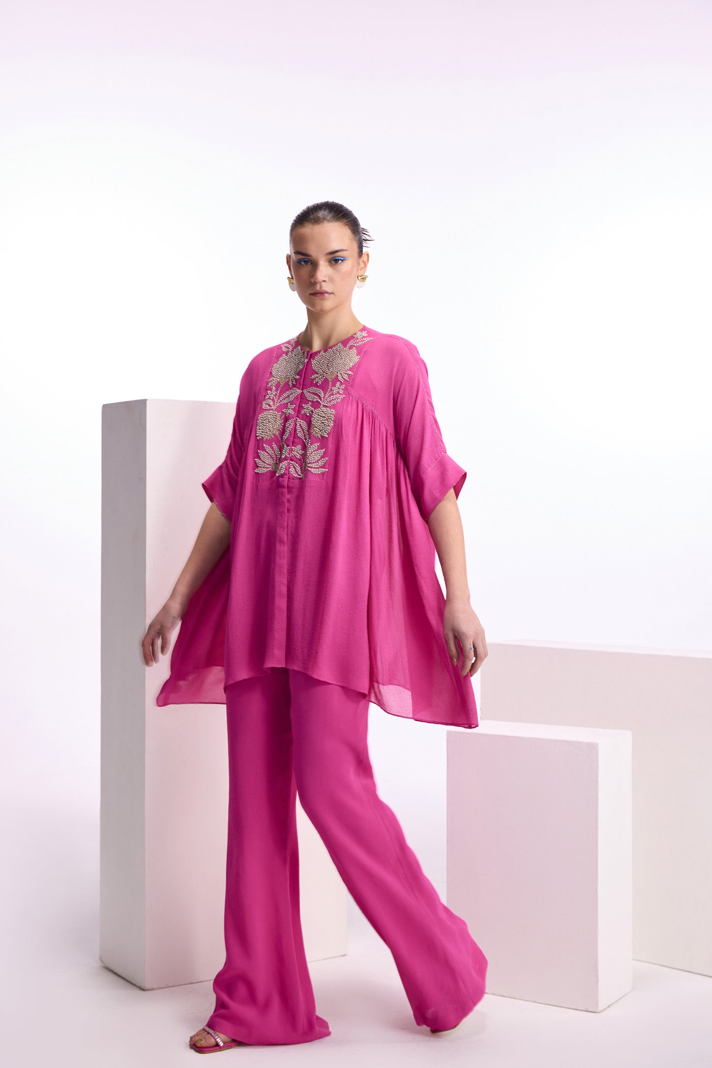Namrata Joshipura Hibiscus Gathered Co-ord Set indian designer wear online shopping melange singapore