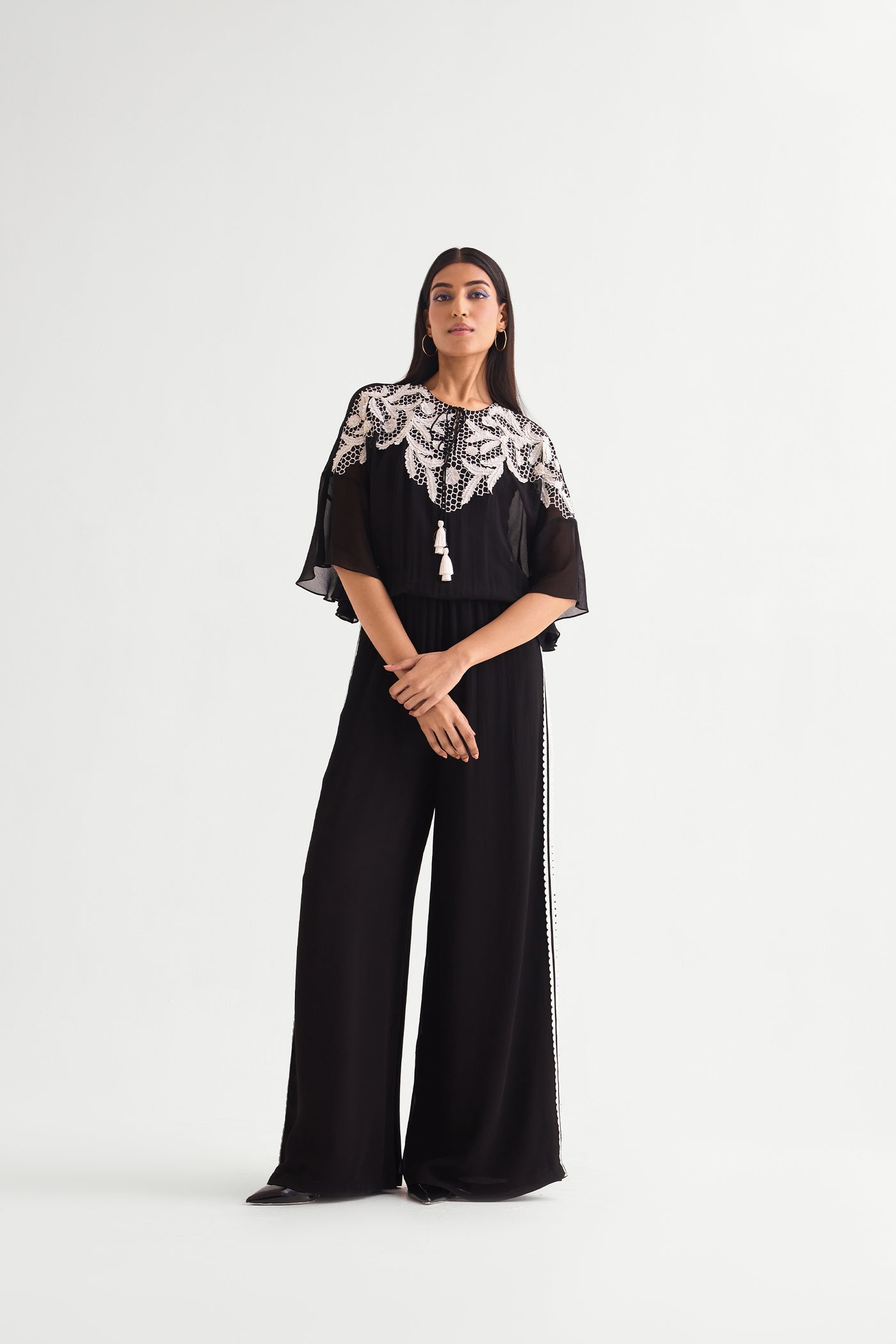 Namrata Joshipura Honey Bee Side Frill Jumpsuit indian designer wear online shopping melange singapore