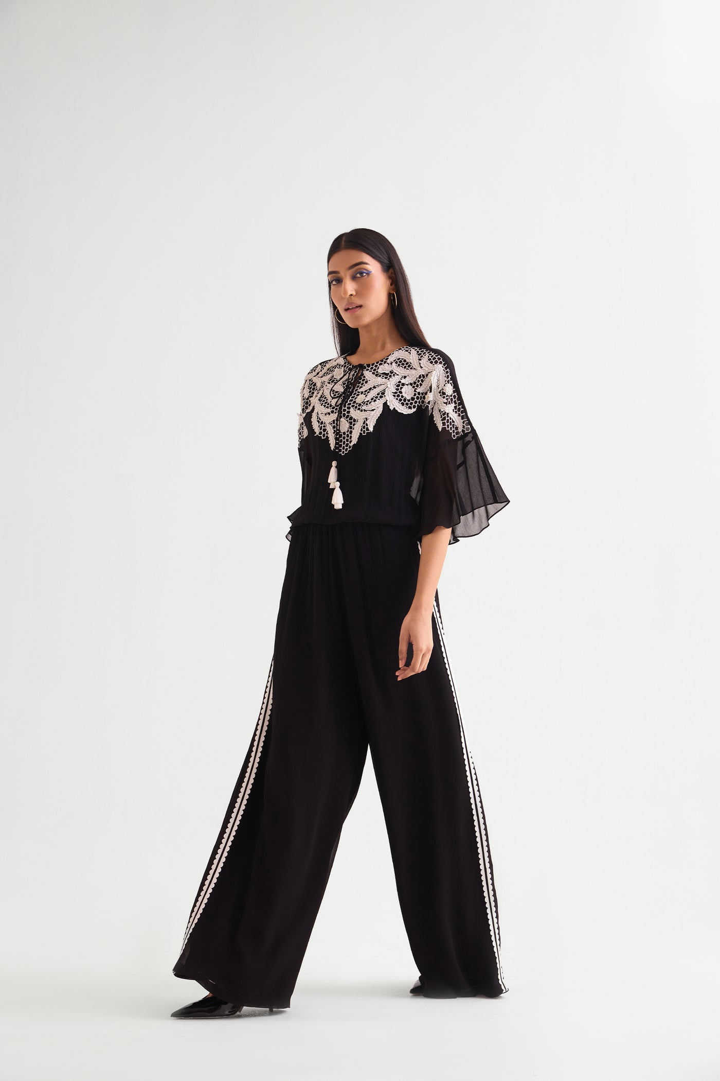 Namrata Joshipura Honey Bee Side Frill Jumpsuit indian designer wear online shopping melange singapore