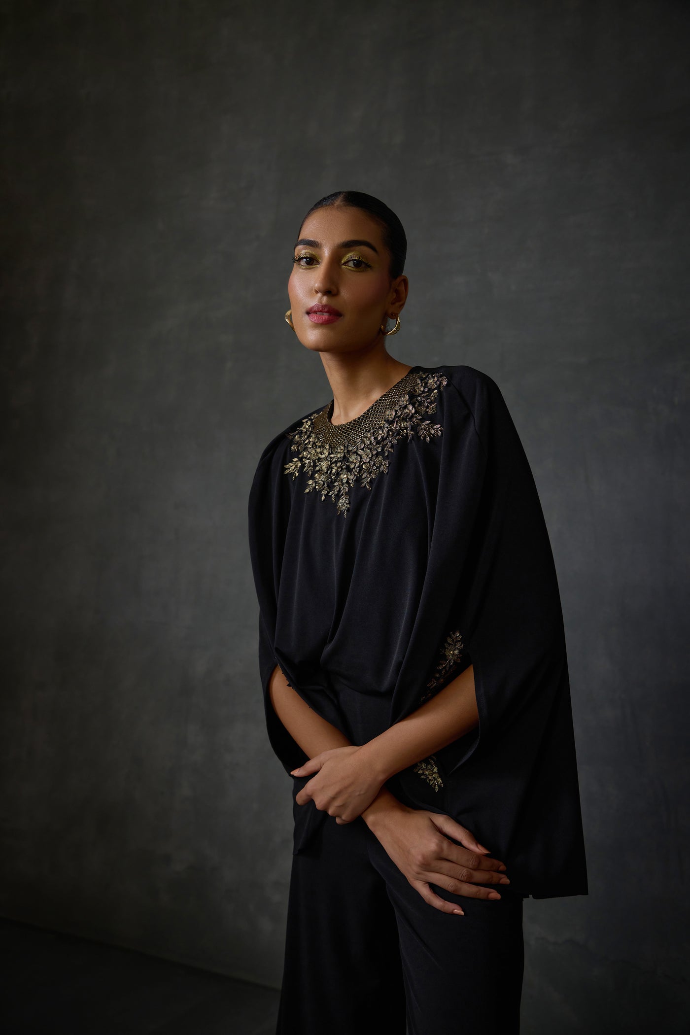 Namrata Joshipura Lattice Cape Style Jumpsuit indian designer wear online shopping melange singapore