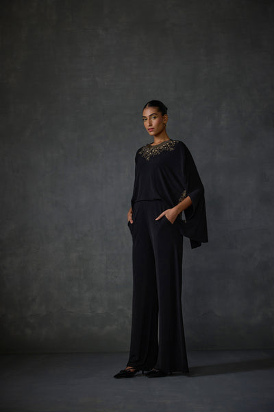 Namrata Joshipura Lattice Cape Style Jumpsuit indian designer wear online shopping melange singapore