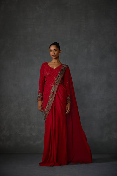 Namrata Joshipura Lattice  Draped Saree indian designer wear online shopping melange singapore

