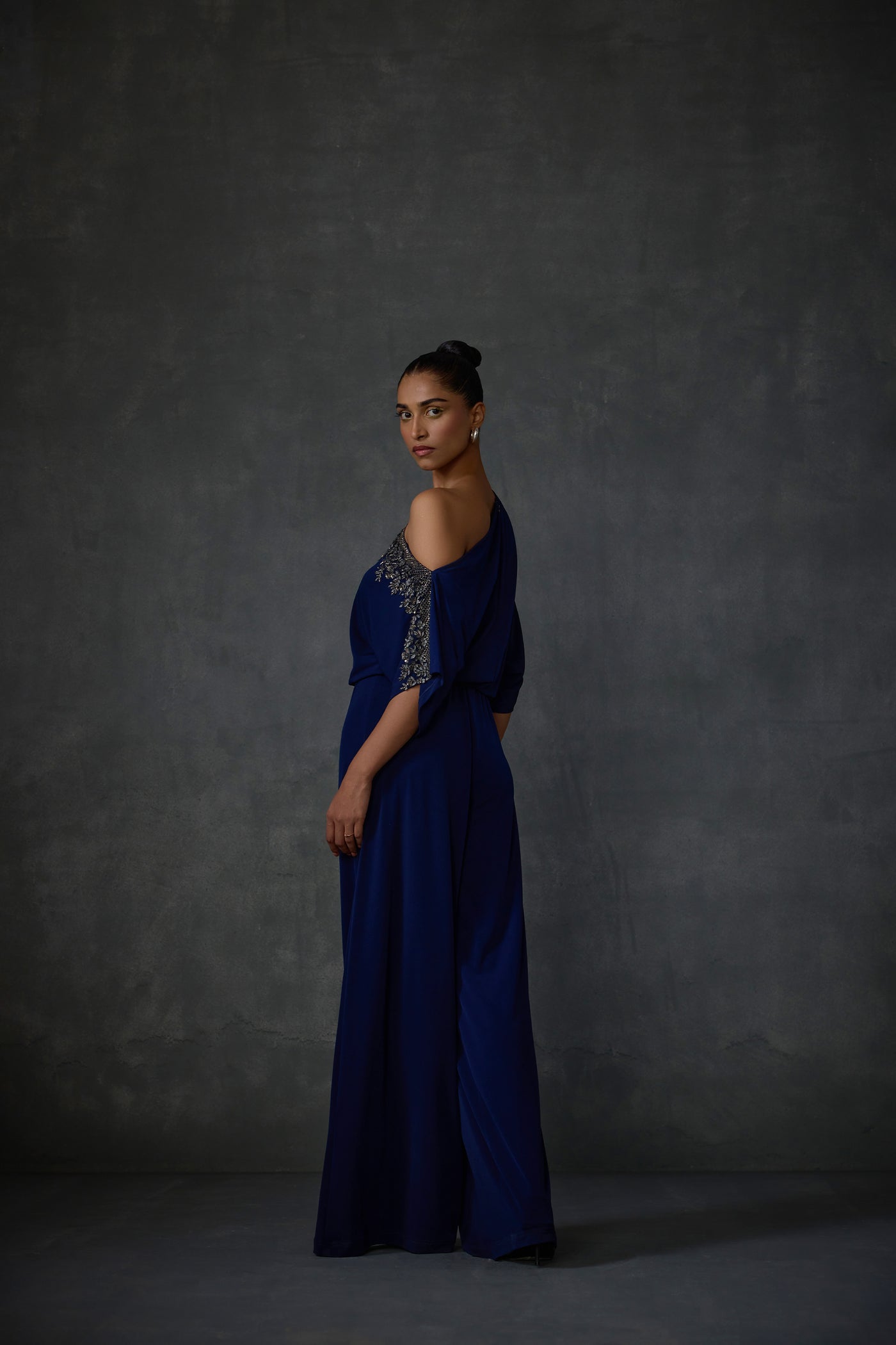 Namrata Joshipura Lattice One Offshoulder Jumpsuit indian designer wear online shopping melange singapore