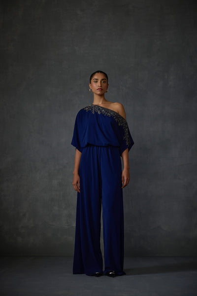 Namrata Joshipura Lattice One Offshoulder Jumpsuit indian designer wear online shopping melange singapore