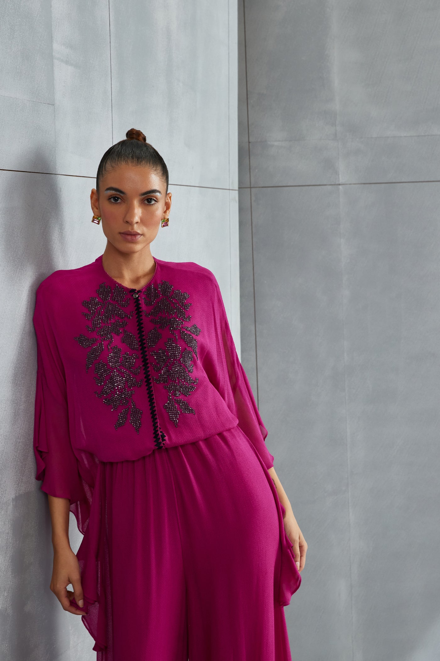 Namrata Joshipura Luna Frill Sleeve Jumpsuit Indian designer wear online shopping melange singapore
