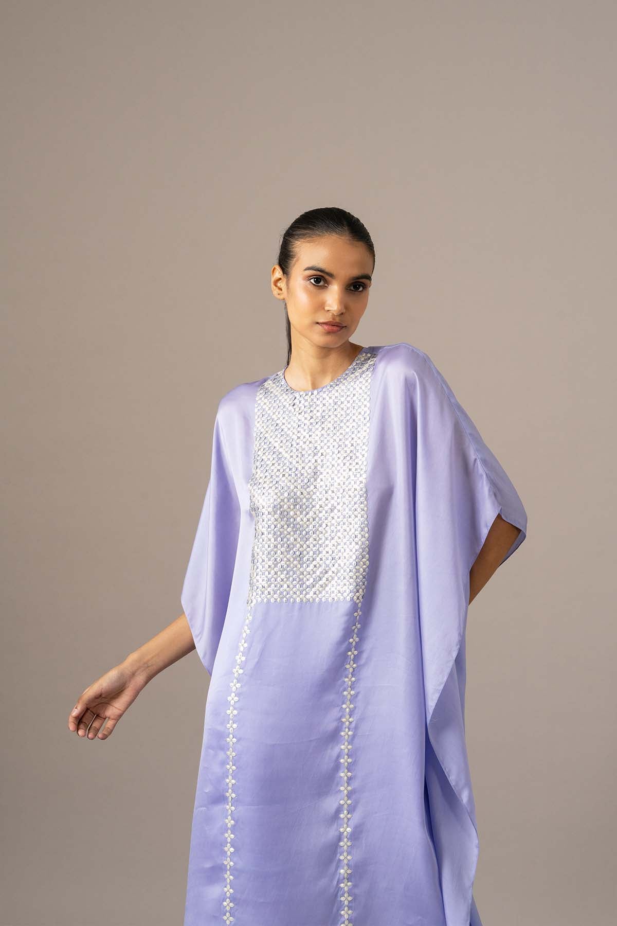Namrata Joshipura Matrix Yoke Embroidered Kaftan Set indian designer wear online shopping melange singapore 
