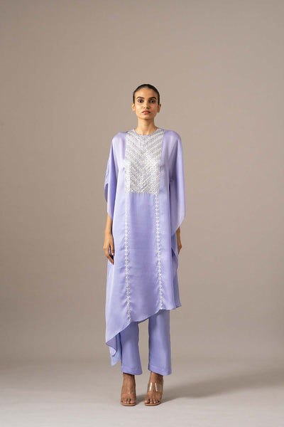 Namrata Joshipura Matrix Yoke Embroidered Kaftan Set indian designer wear online shopping melange singapore 
