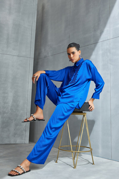 Namrata Joshipura Metallic Hexa Boxy Co-ord Set Indian designer wear online shopping melange singapore