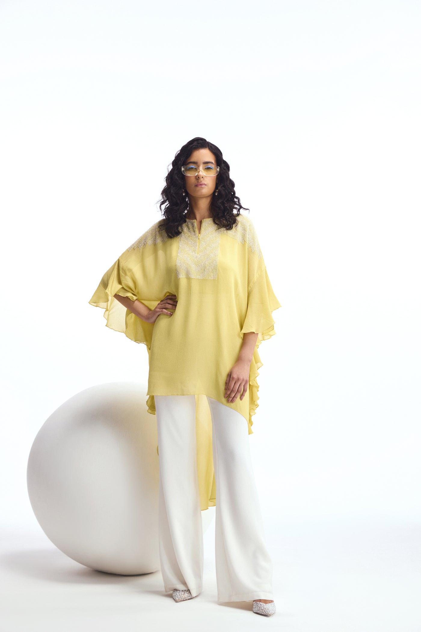 Namrata Joshipura Metallic Pearl Kaftan Tunic indian designer wear online shopping melange singapore