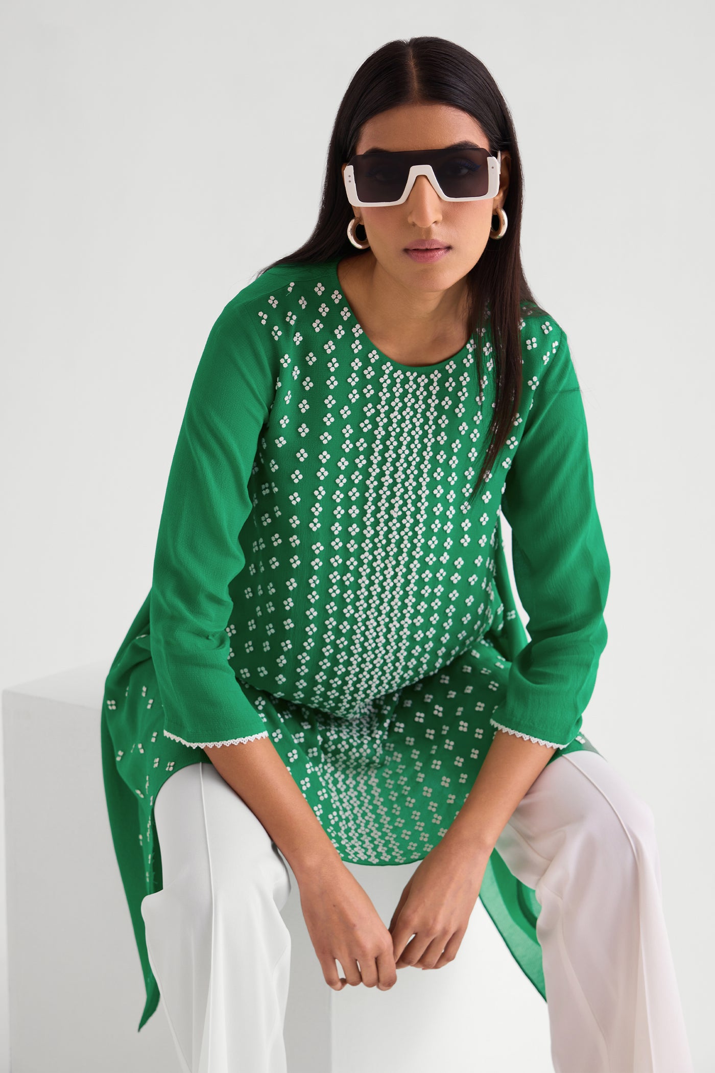 Namrata Joshipura Mila Asymmetric Long Tunic indian designer wear online shopping melange singapore