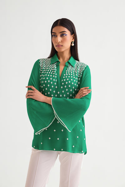 Namrata Joshipura Mila Bell Sleeves Top indian designer wear online shopping melange singapore
