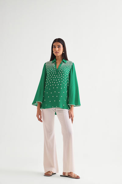 Namrata Joshipura Mila Bell Sleeves Top indian designer wear online shopping melange singapore
