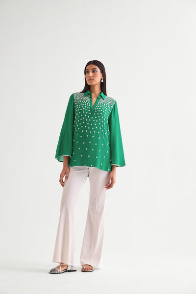 Namrata Joshipura Mila Bell Sleeves Top indian designer wear online shopping melange singapore

