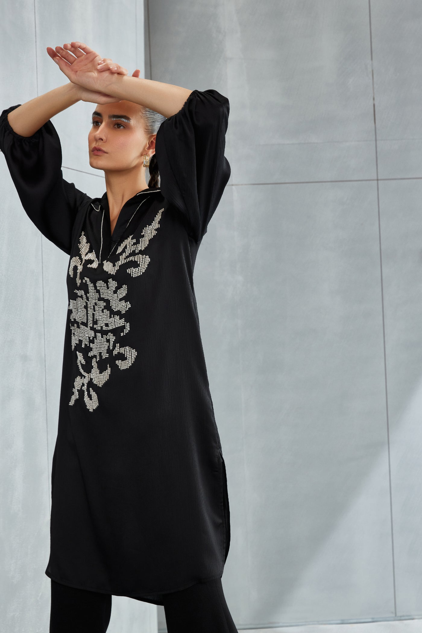 Namrata Joshipura Moon Flower Straight tunic Indian designer wear online shopping melange singapore