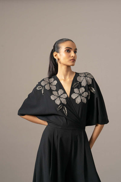 Namrata Joshipura Moonflower Box Pleat Jumpsuit indian designer wear online shopping melange singapore 