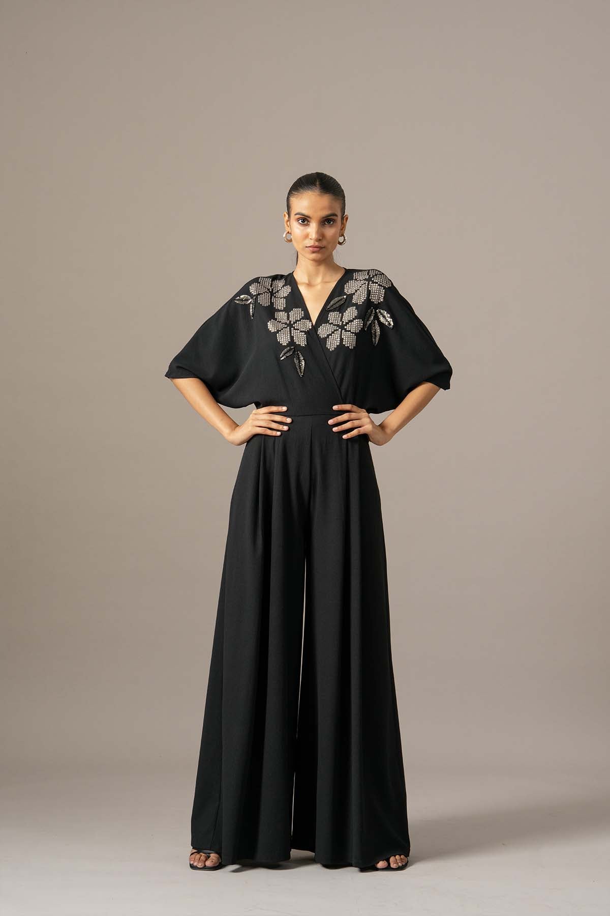 Namrata Joshipura Moonflower Box Pleat Jumpsuit indian designer wear online shopping melange singapore 
