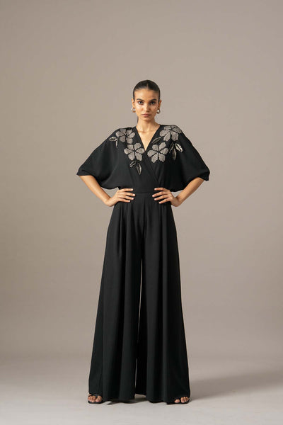 Namrata Joshipura Moonflower Box Pleat Jumpsuit indian designer wear online shopping melange singapore 
