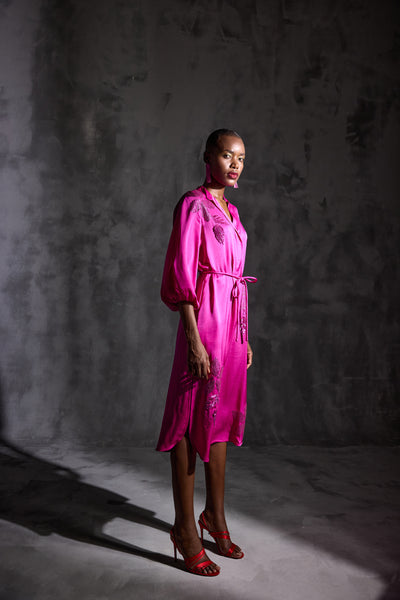 Namrata Joshipura Moonflower Shift Dress With Belt indian designer wear online shopping melange singapore