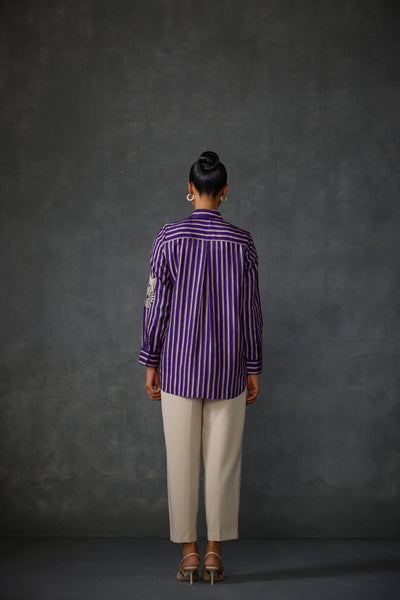 Namrata Joshipura Moonwilt Stripes Shirt indian designer wear online shopping melange singapore