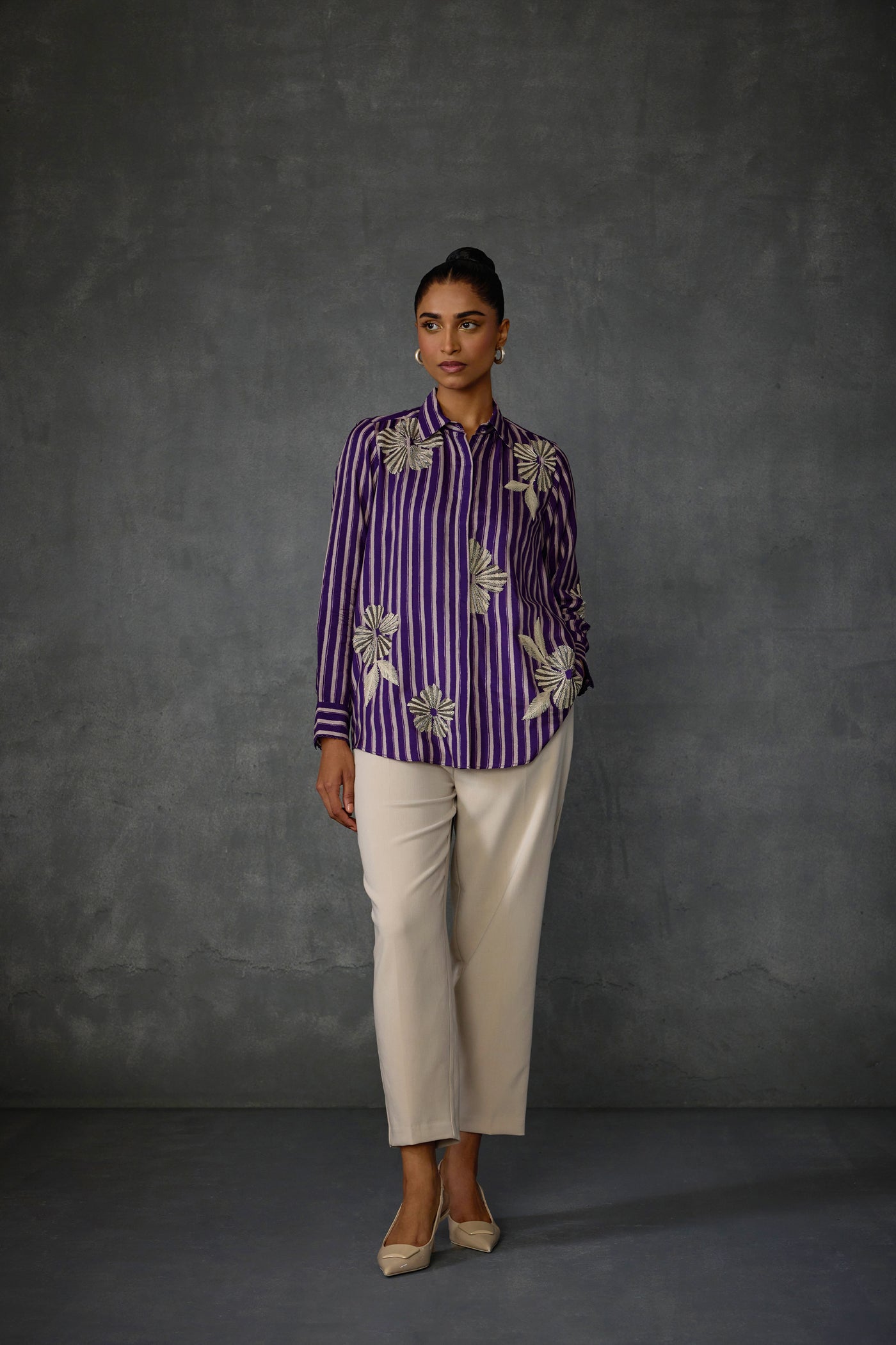 Namrata Joshipura Moonwilt Stripes Shirt indian designer wear online shopping melange singapore