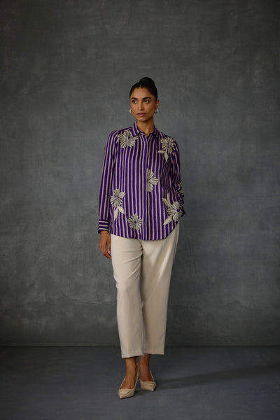 Namrata Joshipura Moonwilt Stripes Shirt indian designer wear online shopping melange singapore