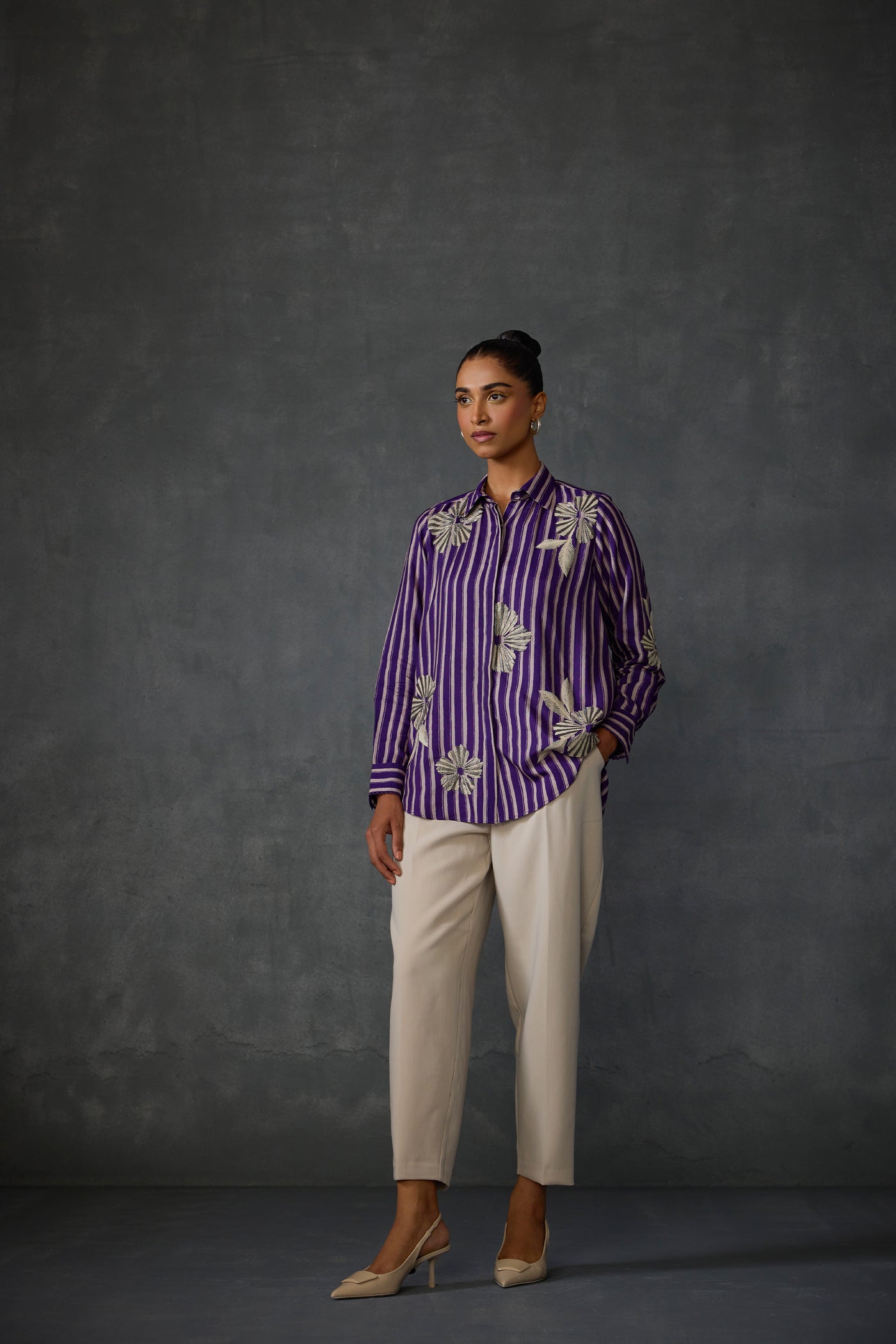Namrata Joshipura Moonwilt Stripes Shirt indian designer wear online shopping melange singapore