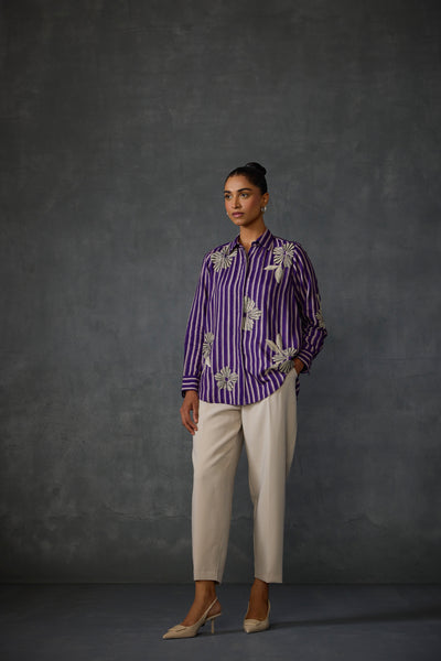 Namrata Joshipura Moonwilt Stripes Shirt indian designer wear online shopping melange singapore