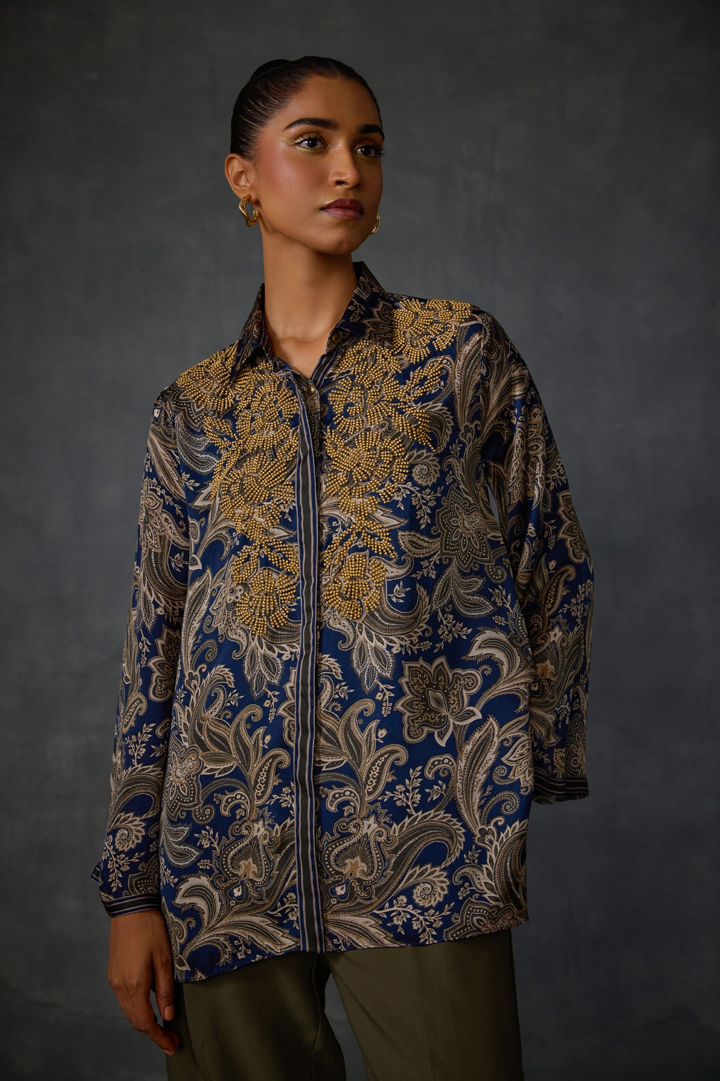 Namrata Joshipura Myrrah Paisley Trapeze Tunic indian designer wear online shopping melange singapore