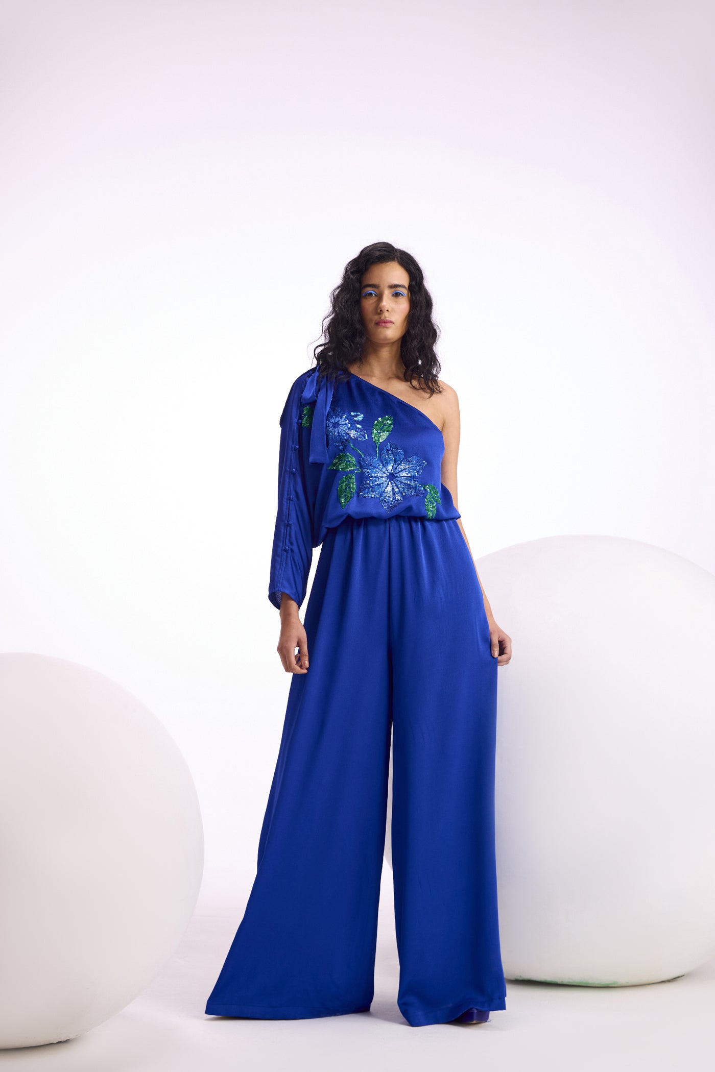 Namrata Joshipura Nova One Off Shoulder Jumpsuit indian designer wear online shopping melange singapore