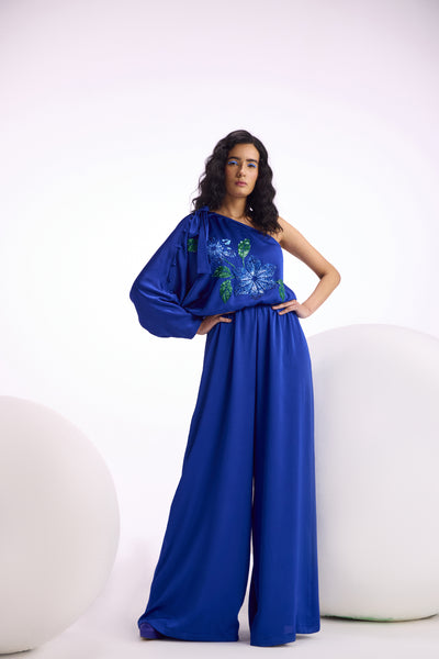 Namrata Joshipura Nova One Off Shoulder Jumpsuit indian designer wear online shopping melange singapore