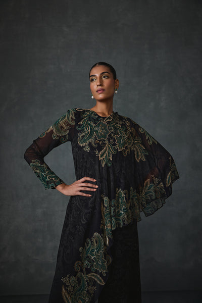 Namrata Joshipura Paisley Cape Style Jumpsuit indian designer wear online shopping melange singapore