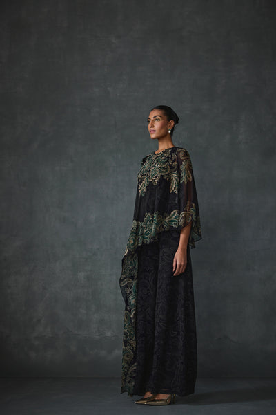 Namrata Joshipura Paisley Cape Style Jumpsuit indian designer wear online shopping melange singapore