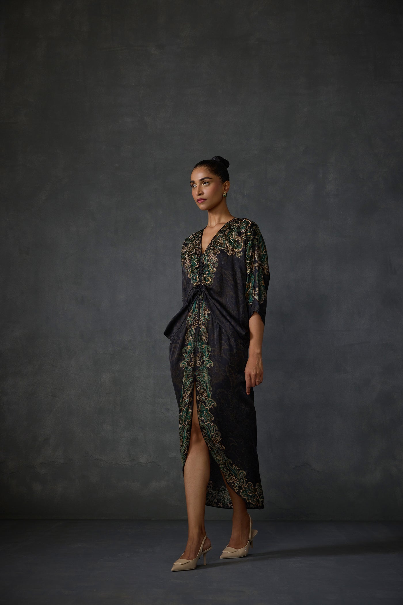 Namrata Joshipura Paisley Drawstring Dress indian designer wear online shopping melange singapore
