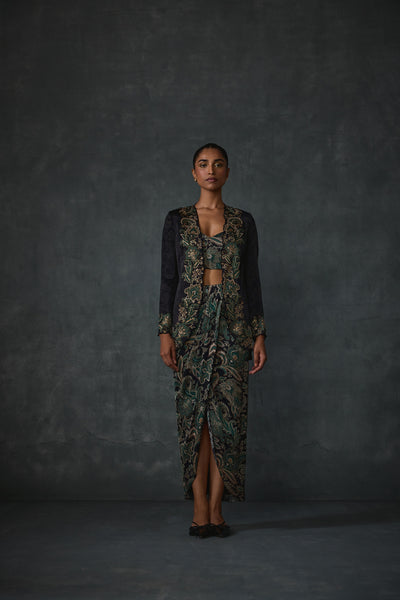 Namrata Joshipura Paisley Jacket And Skirt Set indian designer wear online shopping melange singapore