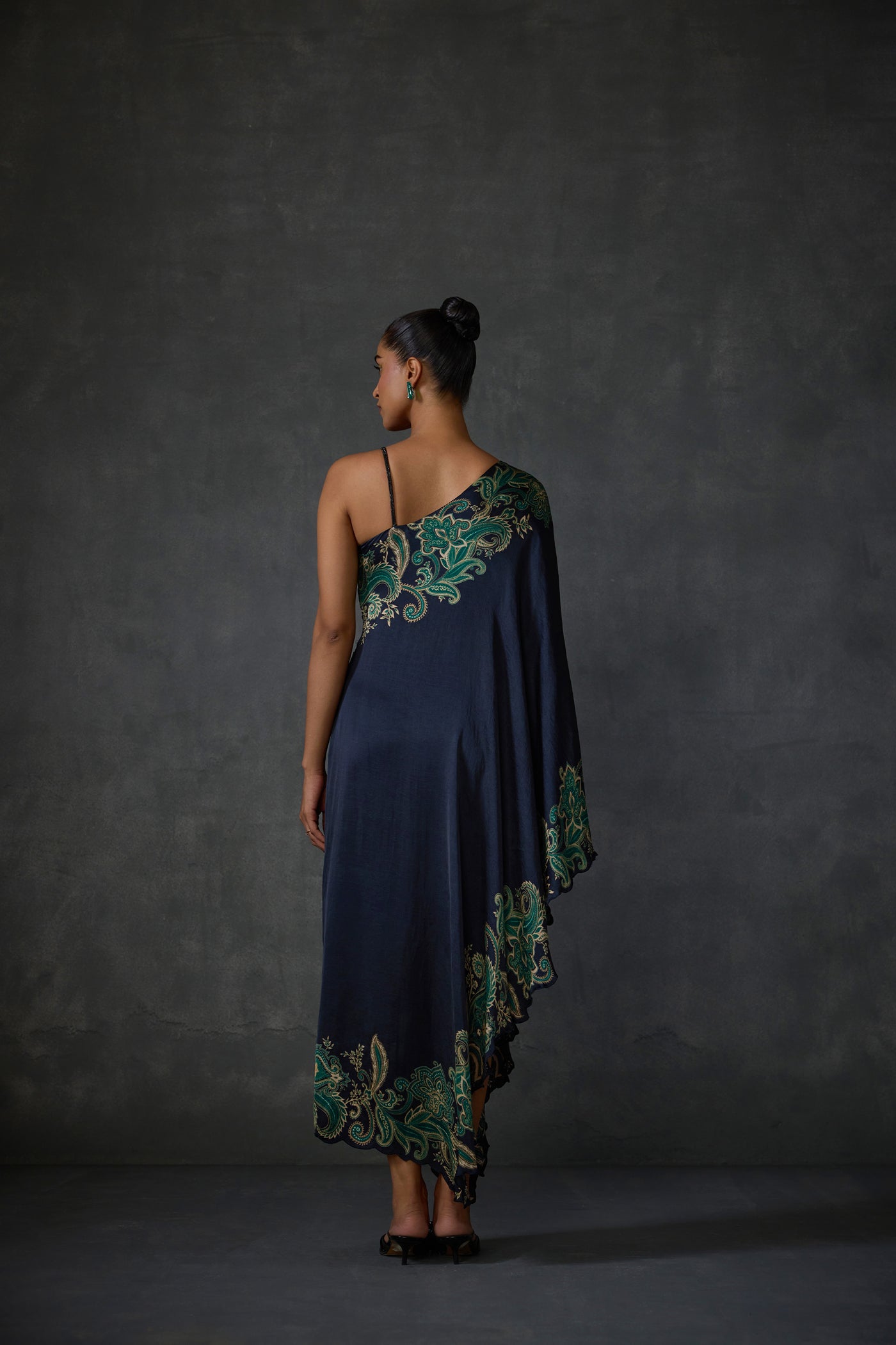 Namrata Joshipura Paisley One Offshoulder Dress indian designer wear online shopping melange singapore