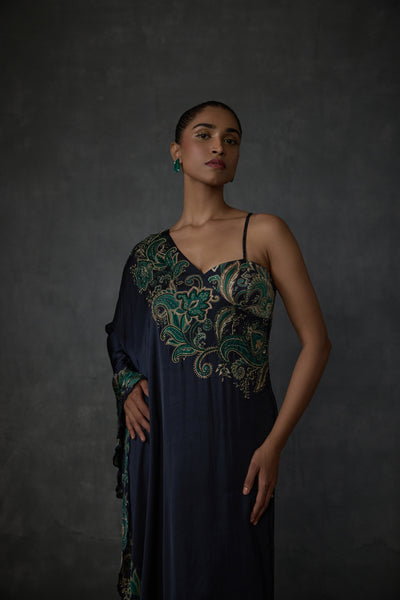 Namrata Joshipura Paisley One Offshoulder Dress indian designer wear online shopping melange singapore