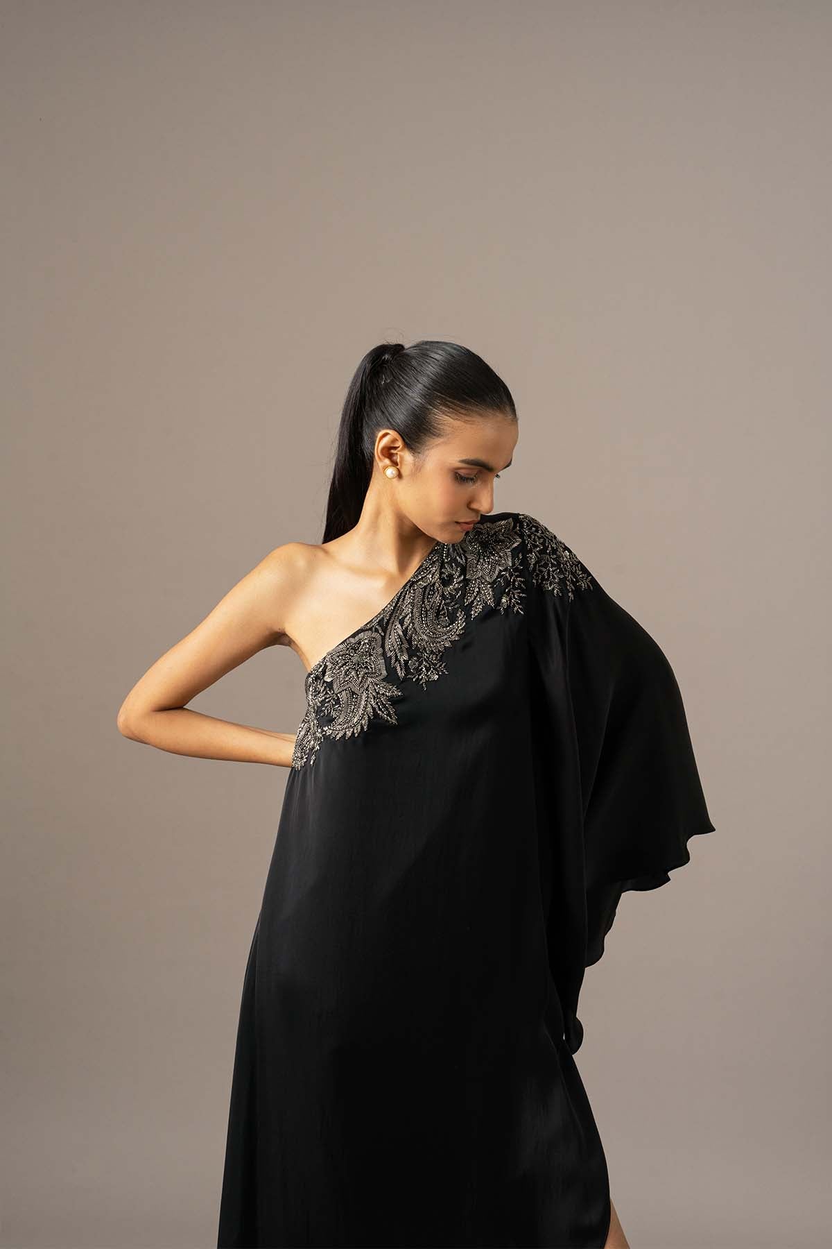 Namrata Joshipura Paisley One Shoulder Dress indian designer wear online shopping melange singapore 