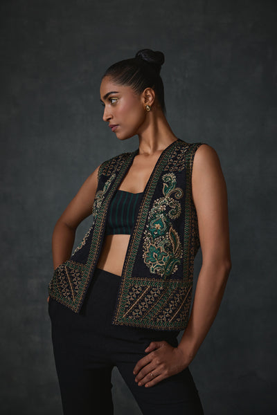 Namrata Joshipura Paisley Open Jacket indian designer wear online shopping melange singapore